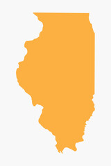 Vector graphic artwork suitable for print and web containing flat detailed map of ILLINOIS