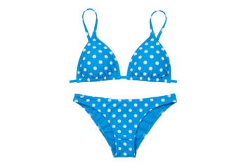 Blue polka dot bikini swimsuit summer fashion beachwear apparel