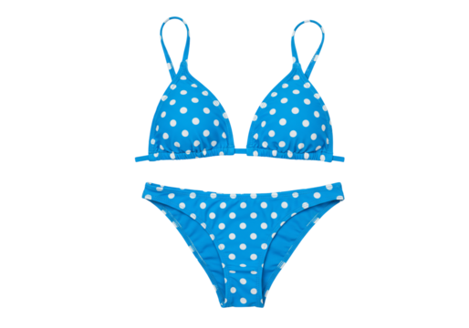 Blue polka dot bikini swimsuit summer fashion beachwear apparel