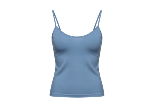 Blue sleeveless shirt camisole apparel clothing fashion style design template mockup