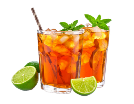  Iced tea isolated on white background