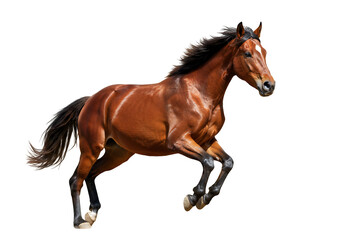 Brown horse galloping transparent background animal photography