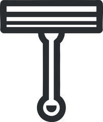 A paint roller tool commonly used for home renovation and interior decorating projects. Black on transparent background.