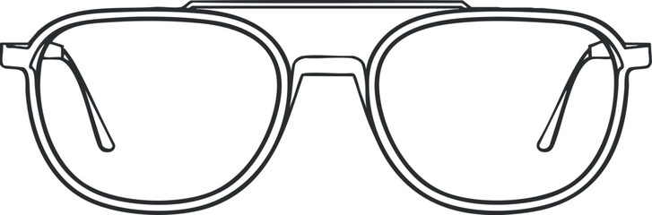 Fototapeta premium Illustration of stylish eyeglasses showcasing a modern design and clear lenses for fashion. Black on transparent background.