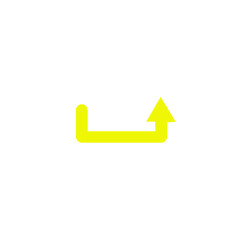 curve arrow pointing up on white background
