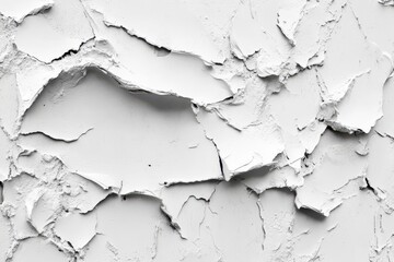 Obraz premium Abstract background with cracked white paint texture on the rough wall. Perfect for use as a design element or a cool website wallpaper.