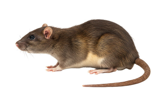 Brown rat profile animal photography isolated transparent background - Powered by Adobe