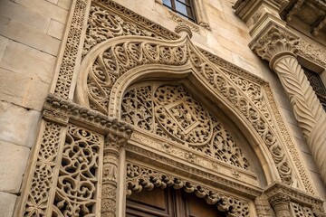 Obraz premium detail of the facade of the cathedral of palma de mallorca
