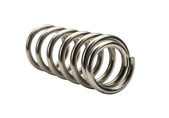 Closeup of a Metal Coil Spring Precision Engineering and Mechanical Design isolated on transparent background