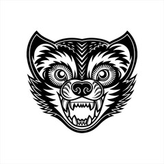 Obraz premium Fierce Tribal Wolf Head Tattoo Design.