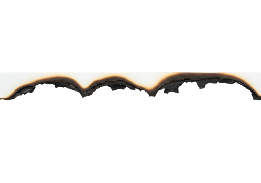 Burned paper edge texture with transparent background