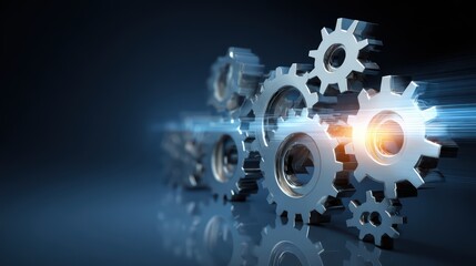 Striking Gear Technology Concept Backdrop Achievement, Innovation, and Modern Minimalism.