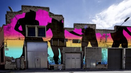 factory and industrial complex with female dancers 