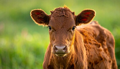 Close-up of a young brown cow