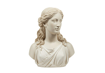 Naklejka premium Classical female bust sculpture white marble statue antique style woman portrait grecian art