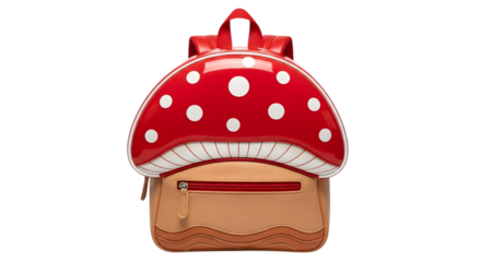 Mushroom bag isolated on transparent background whimsical