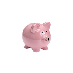 Obraz premium Pink piggy bank on a transparent background
