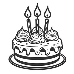 Birthday cake illustration graphic design