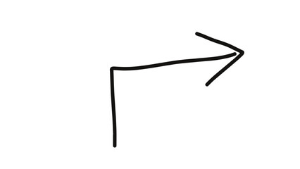 Simple hand-drawn arrow pointing to the right, a minimalist sketch icon symbolizing direction.