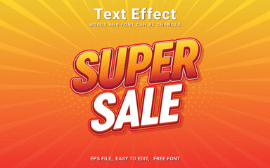 Editable text style effect - super sale text in vintage retro style theme