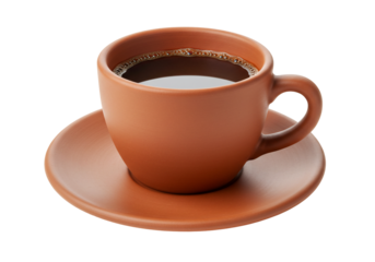 Coffee cup brown ceramic drink beverage caffeine hot morning breakfast