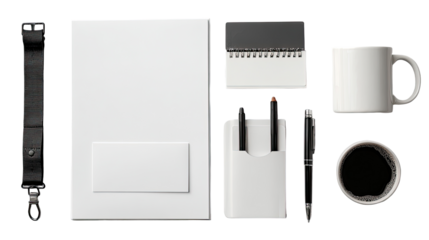 Flat lay of various stationery items