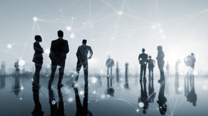 Connected Network of Innovative Professionals at a U Organization Team Meeting, Dynamic and Vibrant Business Concept Image.