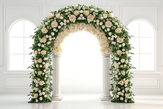 Green door of an old house with stone wall and historic architectural details