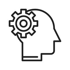 Head with Gearsicon vector image. Suitable for mobile apps, web apps and print media.