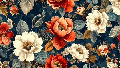 Floral pattern with rich colors