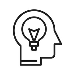 Light Bulb in Headicon vector image. Suitable for mobile apps, web apps and print media.