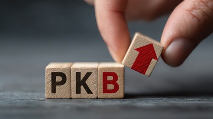 Polish Pkb Sign, Wooden Block Concept for Modern Branding Energetic and Versatile Stock Image.