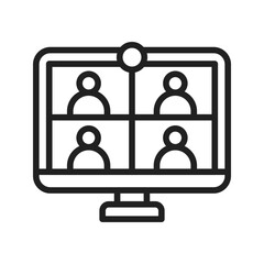 Virtual Meetingicon vector image. Suitable for mobile apps, web apps and print media.
