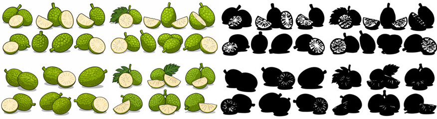 Pear halves collection with transparent background