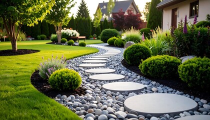 Lush garden pathway