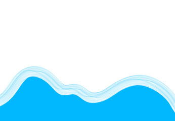 Abstract hand drawn cyan wave art design illustration isolated on transparent background Hand Draw line ART