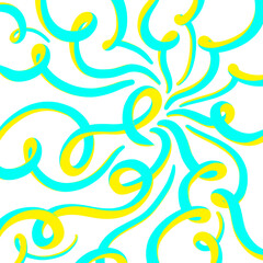 Vibrant hand drawn abstract swirls energetic flowing lines psychedelic art psychedelia modern digital painting unique organic pattern isolated on transparent background hand draw Line Art