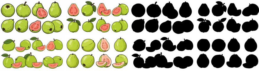 Mango slices and shapes with transparent background