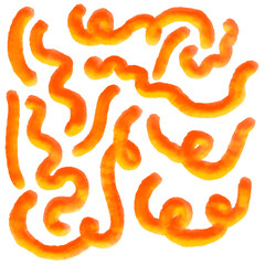 Vibrant hand drawn abstract swirls and lines dynamic organic art texture for creative projects isolated on transparent background Hand Draw Line ART