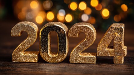 Golden New Years Eve Countdown Number CloseUp with Blurred Background Perfect for Digital Marketing, Social Media Campaigns, and Design Projects, Evoking a Sense of Anticipation and.
