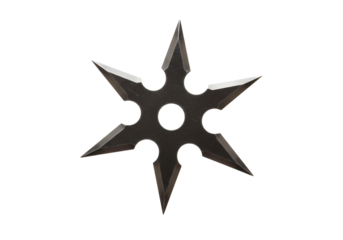 SixPointed Shuriken A Detailed CloseUp isolated on transparent background