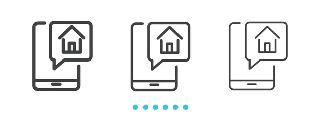 real estate over icon. Thin line icon vector