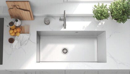 Kitchen sink top view