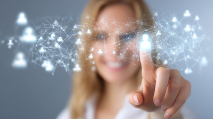 Vibrant Digital Native Reaching Out to Social Media, Modern Arabic Woman Interacting with Network Concept.