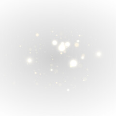 Elegant glowing Christmas particles with luxury golden stardust, shiny confetti, fantasy flare light effect and sparkling shimmer in isolated transparent vector background.
