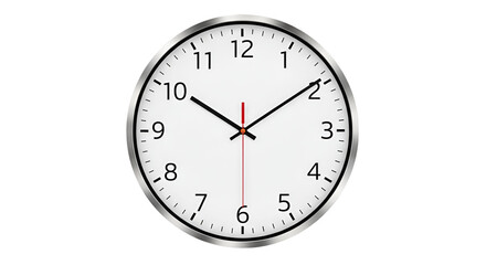 Clock face showing ten past two o'clock isolated PNG with Transparent Background