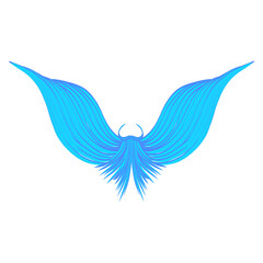 Vibrant blue butterfly hand drawn art illustration digital download for creative projects isolated on transparent background Hand Draw Line ART