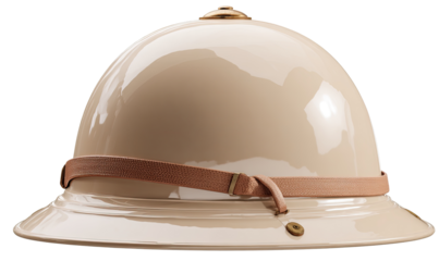 Cream-colored, polished safari helmet
