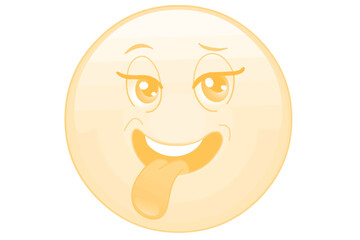 A comical cartoon egg with a goofy silly and exaggerated expression featuring wide eyes and a long lolling tongue isolated on transparent background