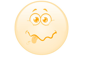 Whimsical cartoon egg character with googly eyes and wavy tongue isolated on transparent background